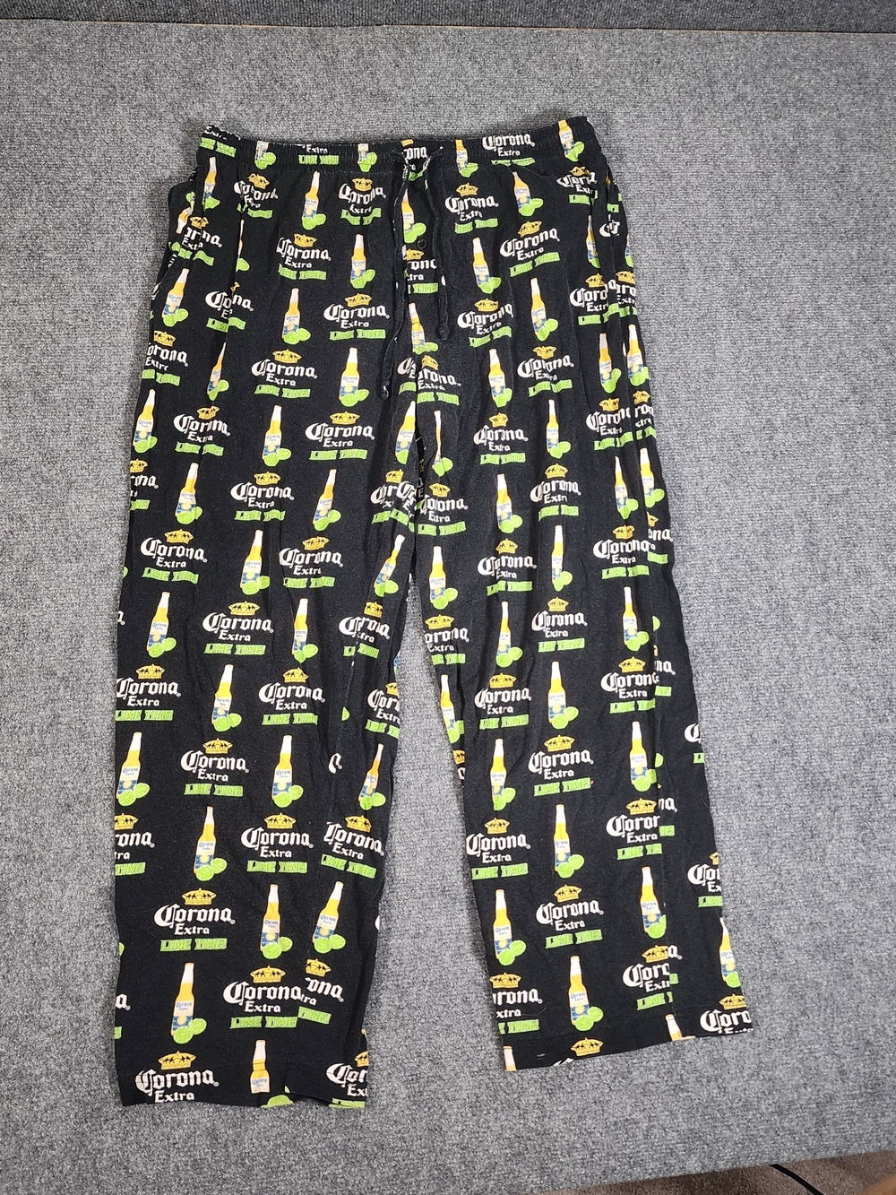 Corona Beer Black Lounge/ Pajama Pants Men’s L  Drawstring Polyester